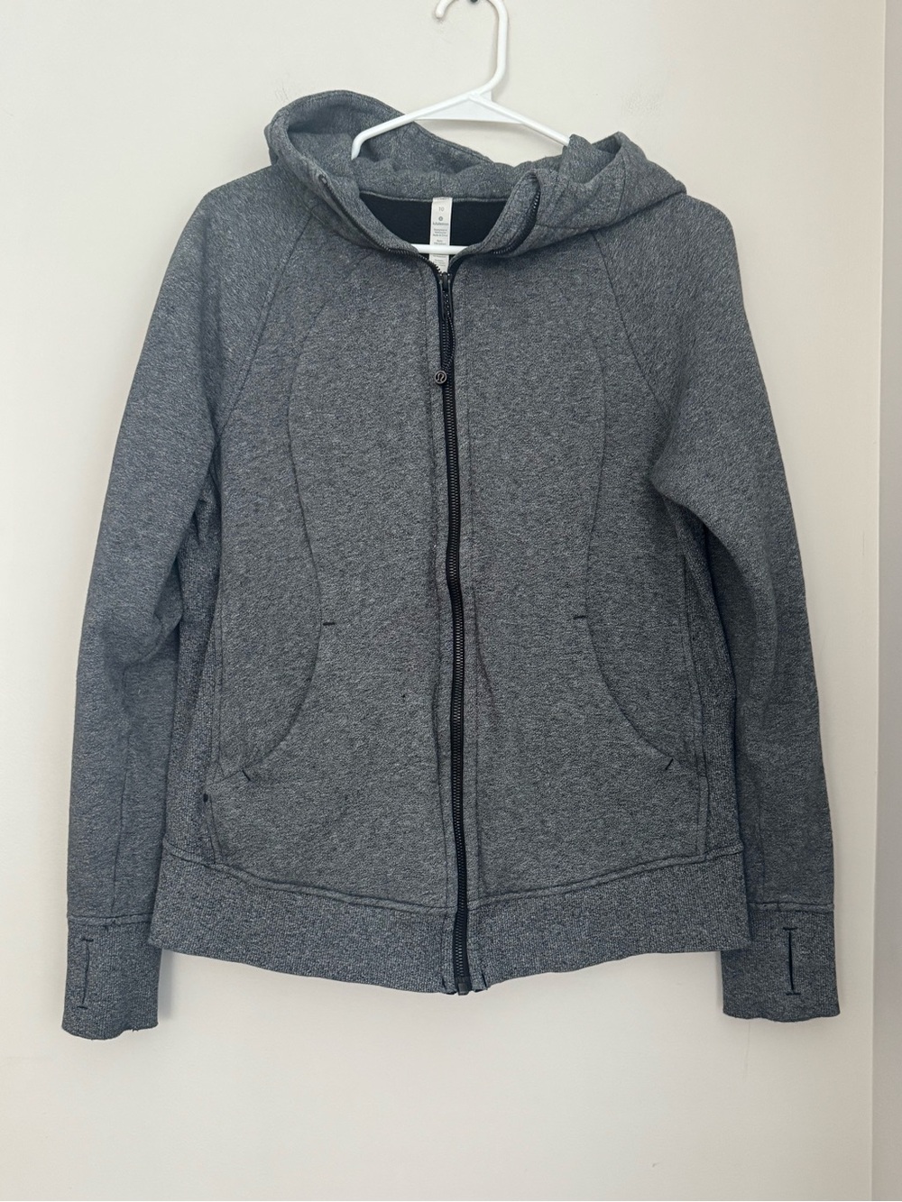 lululemon athletica Heather Gray Zip-Up Hooded Jacket